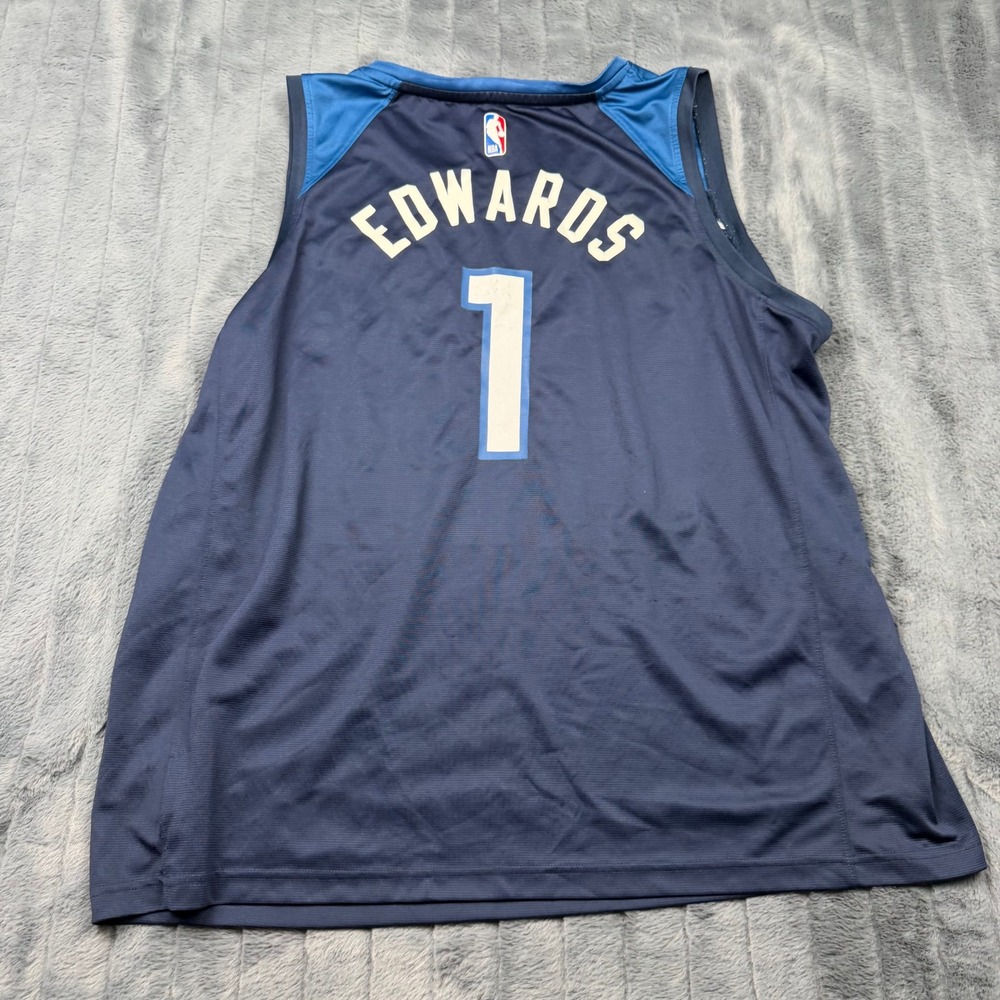 Fanatics NBA Minnesota Timberwolves Anthony Edwards 1 Jersey Mens 2XL Navy Blue